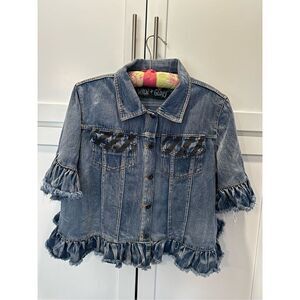 Wren & Glory “But is it Art” Hand Painted Denim Jacket
